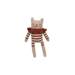 Kitten Knitted Toy in Sienna Striped Romper