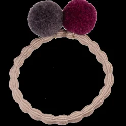 Kknekki Dove Hair Tie with Muldvarp and Wine Pom Pom by Bon Dep