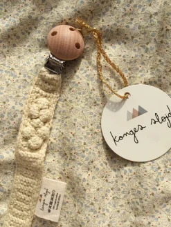 Knitted Organic Cotton Pacifier Clip | Cream