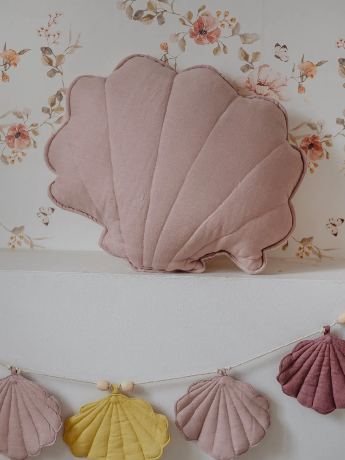 Linen Shell Cushion | Powder Pink