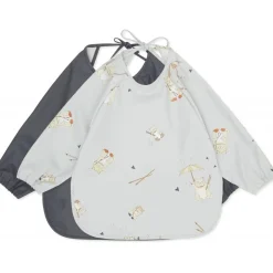 Long Sleeve Dinner Bib Pack of 2 | Miso Raindrops & Turbulence