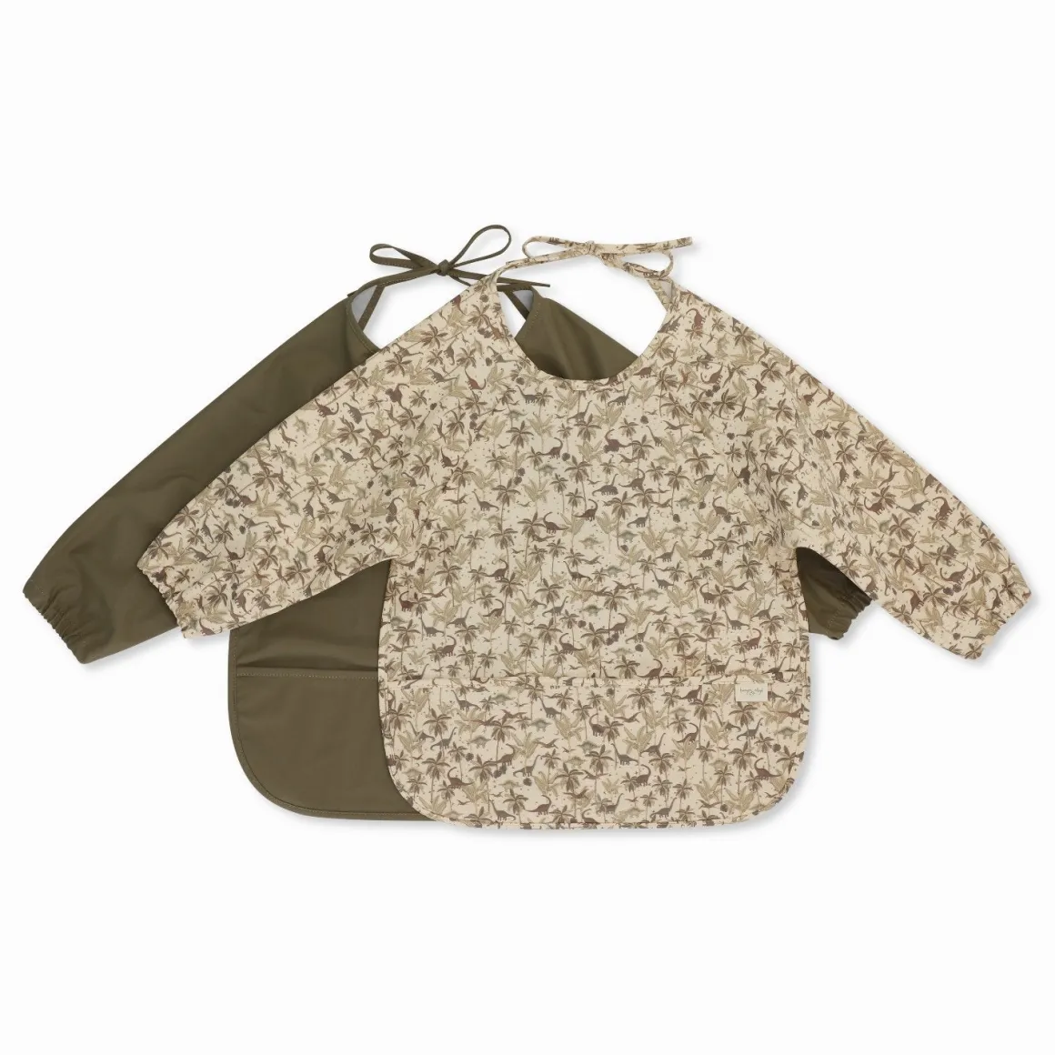 Long Sleeve Dinner Bib Pack of 2 | Dino & Capers