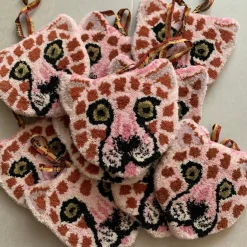 Loony Pink Leopard Cub Wool Hanger