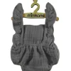 Lou Retro Romper Double Gauze Cotton | Grey for Minikane x Gordis Dolls