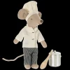 Maileg Chef Mouse w. Soup Pot & Spoon