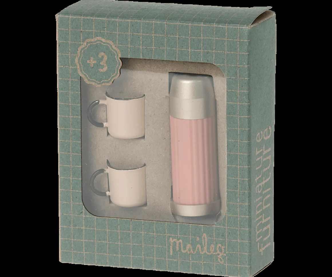 Maileg Thermos and Cups | Soft Coral