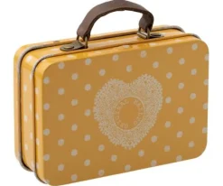 Metal Suitcase - Yellow Dot