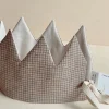 MIKANU Linen Crown | Fudge Check and Cream