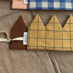 MIKANU Linen Crown | Tortilla Checks and Mocha