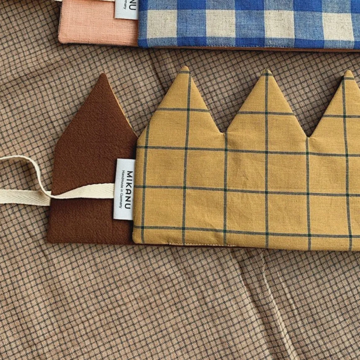 MIKANU Linen Crown | Tortilla Checks and Mocha