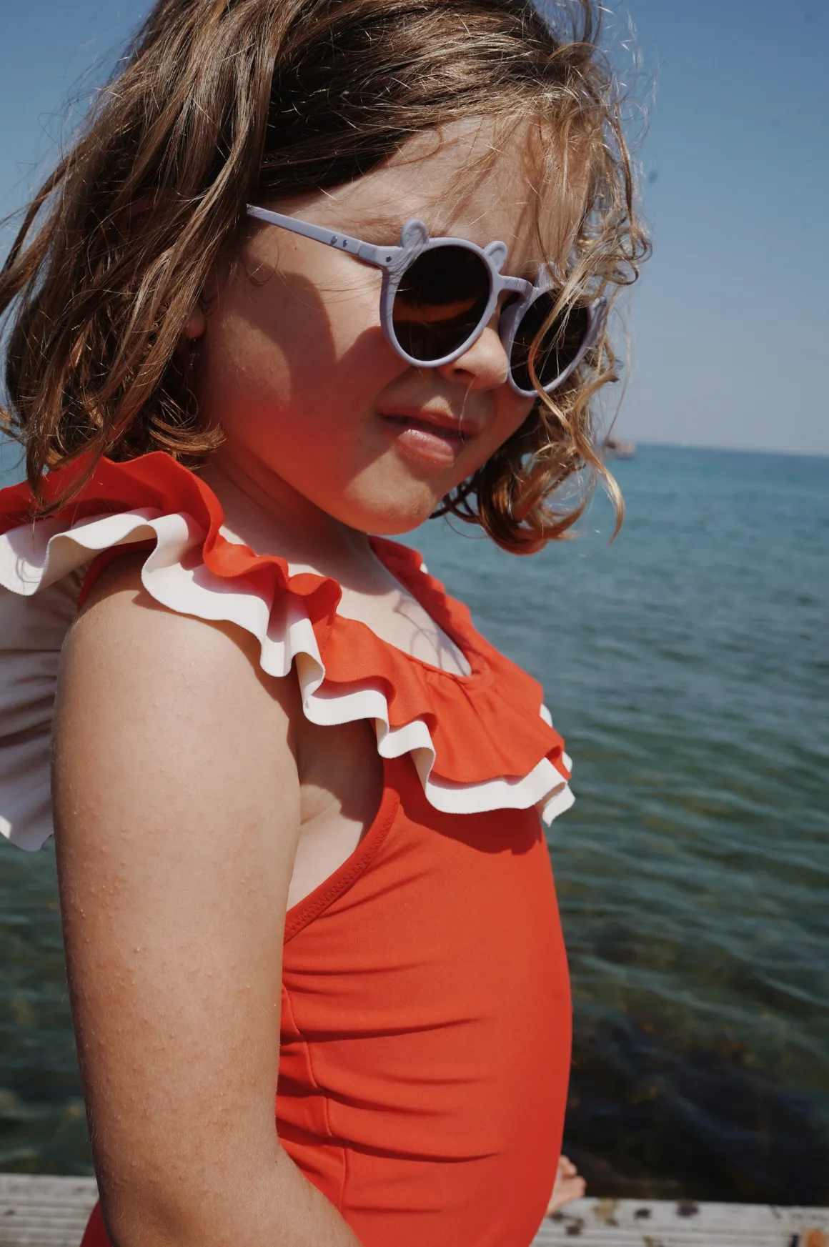 Moule Frill Swimsuit with UPV 50+ | Fiery Red