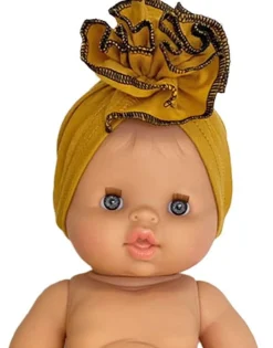 Mustard Flower Jersey Turban for Gordis Dolls