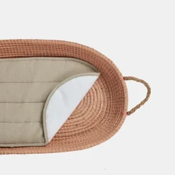 Olli Ella Changing Basket Luxe Organic Cotton Liner | Seafoam