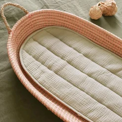 Olli Ella Changing Basket Luxe Organic Cotton Liner | Seafoam
