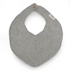 Organic Cotton Knitted Bib | Grey Mélange