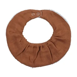 Organic Cotton Ruffle Bib | Cinnamon