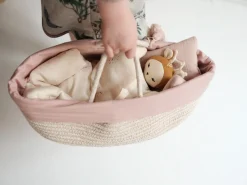 Organic Doll Basket with Cover | Mauve