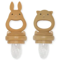 2 Pack Silicone Fruit Feeding Pacifier | Almond/Terracotta