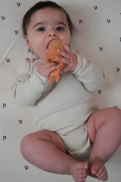 2 Pack Silicone Fruit Feeding Pacifier | Almond/Terracotta