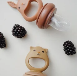 2 Pack Silicone Fruit Feeding Pacifier | Almond/Terracotta