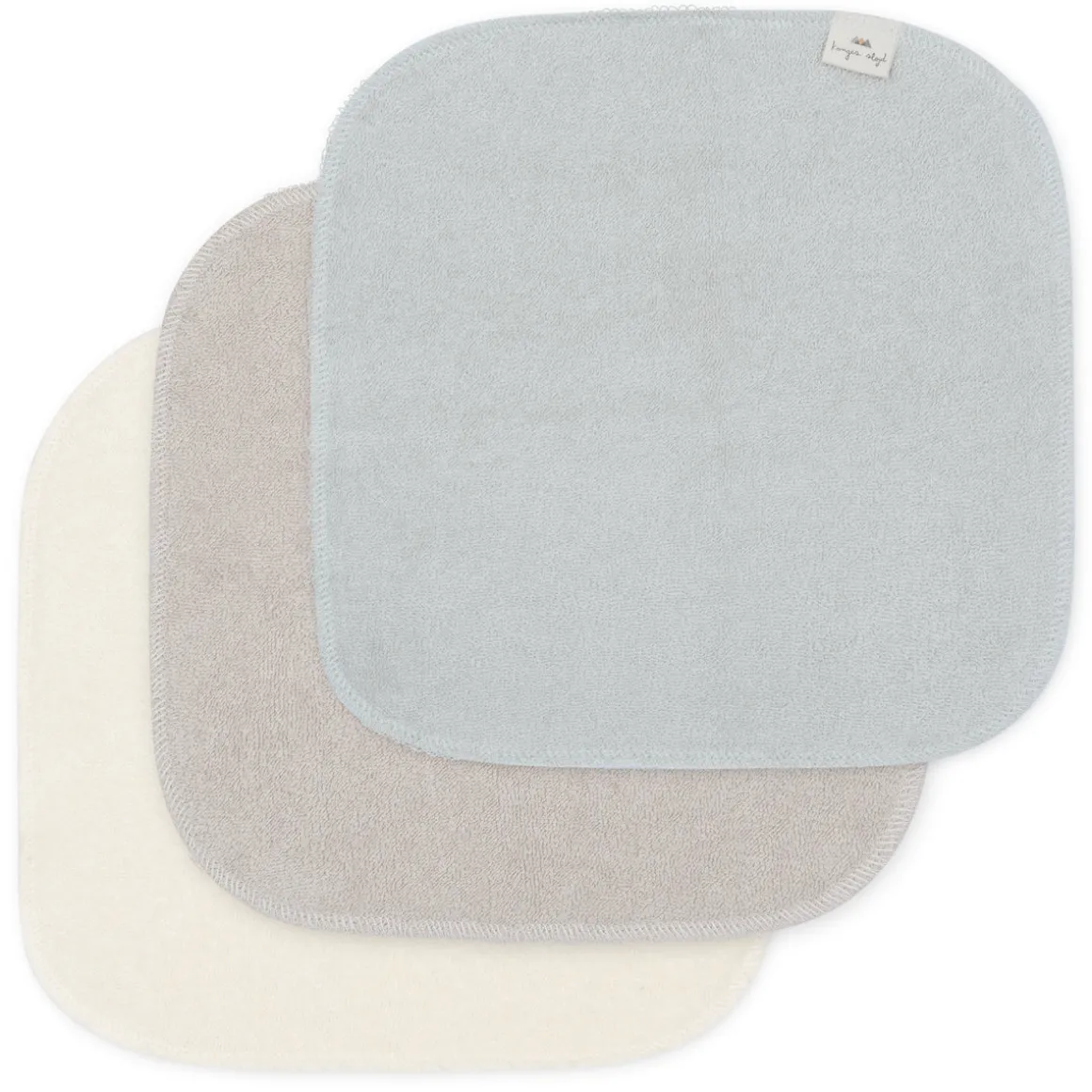 3 Pack Terry Wash Cloths | Silver Lining