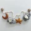 Pram Chain Pokka | Grey & Almon