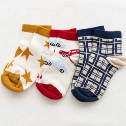 Printed Short Socks | French Plaid Navy