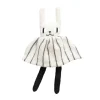 Rabbit Knitted Soft Toy in Black and White Striped Dress