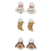 Rainbow Ear Clips Pack of 3