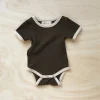Retro Ringer Ribbed Bodysuit - Olive by bel & bow