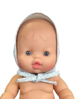 Round Bonnet in Fancy Green Water for Gordis Dolls by Minikane