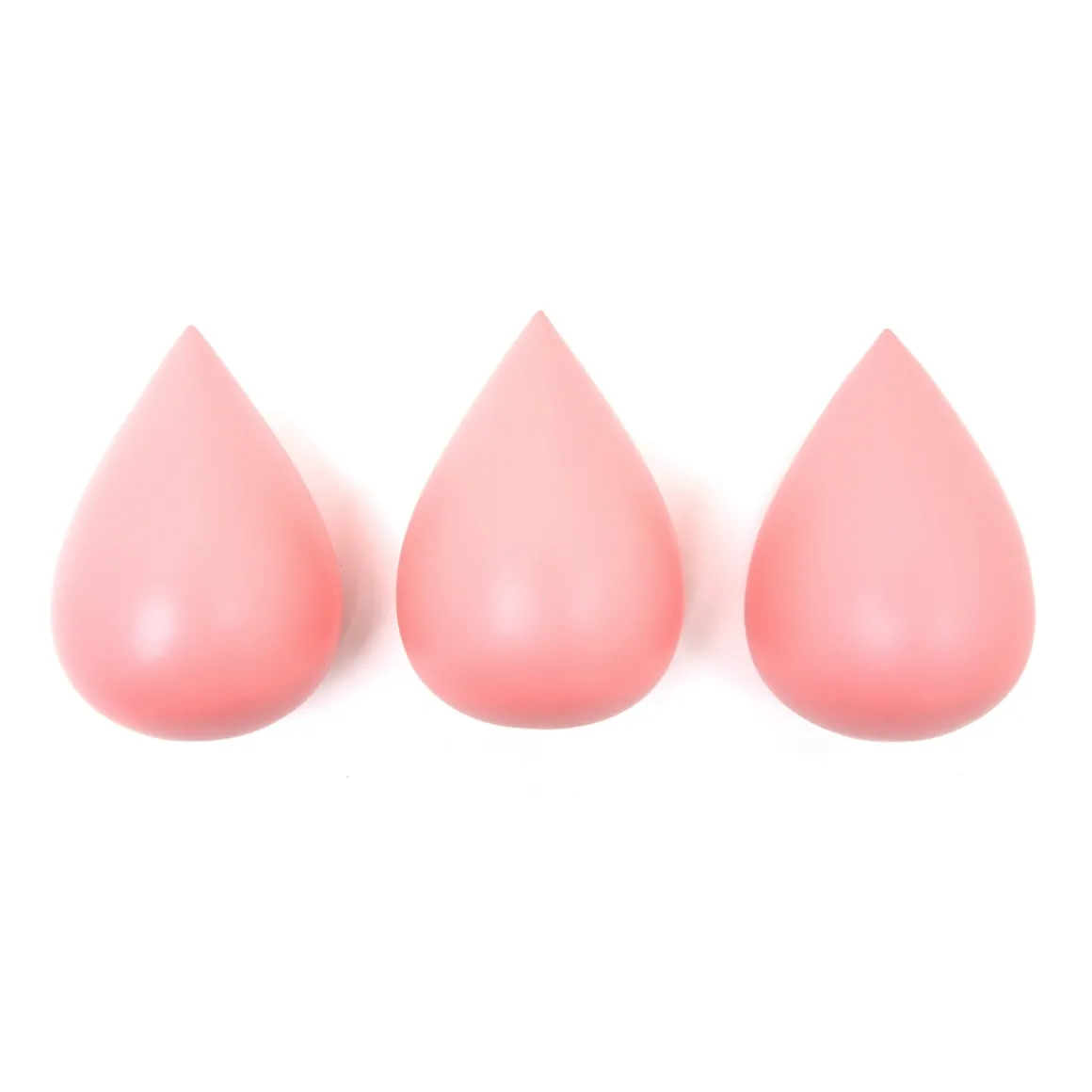 Set of 3 Raindrops Hooks in Coral Pink by Rose in April