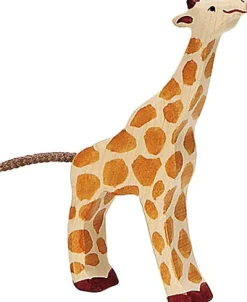 Small Feeding Giraffe Wooden Figure