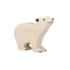 Small Head Raised Polar Bear Wooden Figure