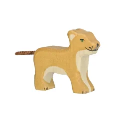 Small Standing Lion Wooden Figure