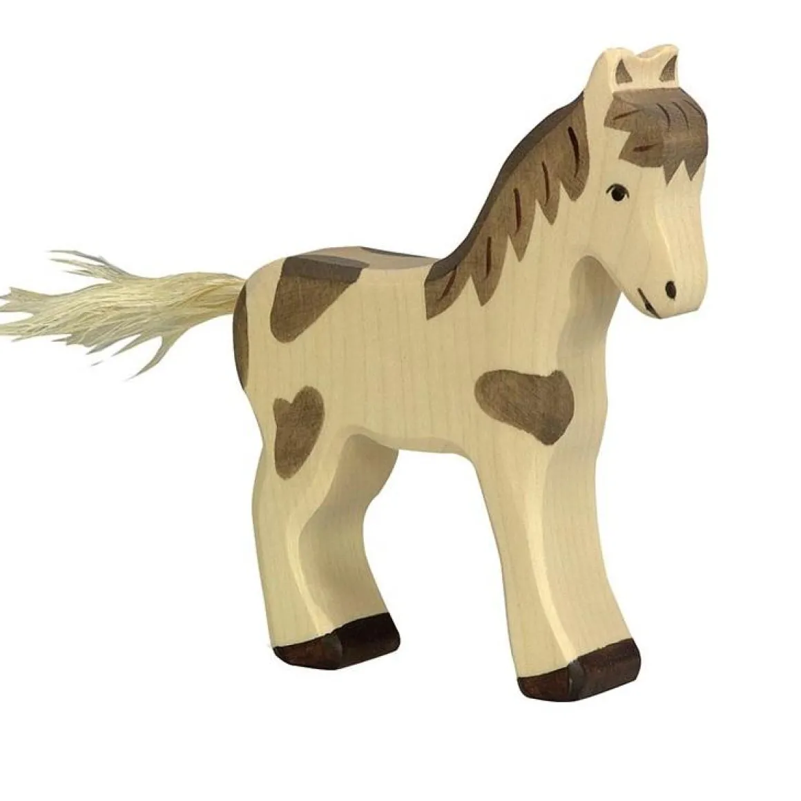 Standing Dappled Foal Wooden Figure
