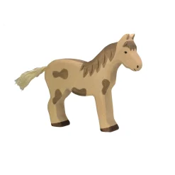 Standing Dappled Horse Wooden Figure