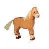 Standing Light Brown Horse Wooden Figure
