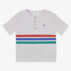 Stripes Buttoned Organic Cotton T-Shirt