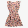 Strokes All Over Ruffle Organic Cotton Dress