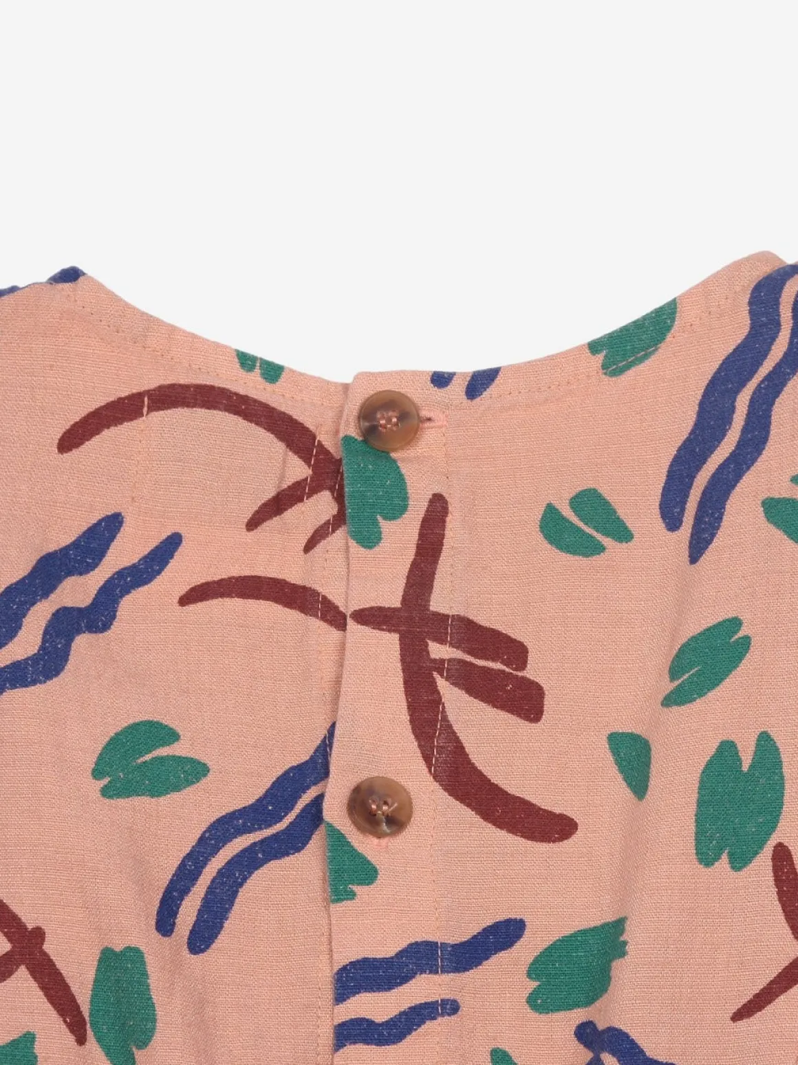 Strokes All Over Ruffle Organic Cotton Dress