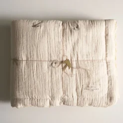 Swallows Embroidered Baby Quilt