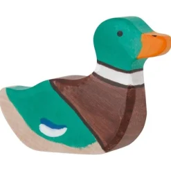 Swimming Drake Wooden Figure