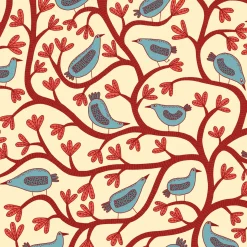 Tree and Bird Illustrated Tray in Cream by Mia Nilsson
