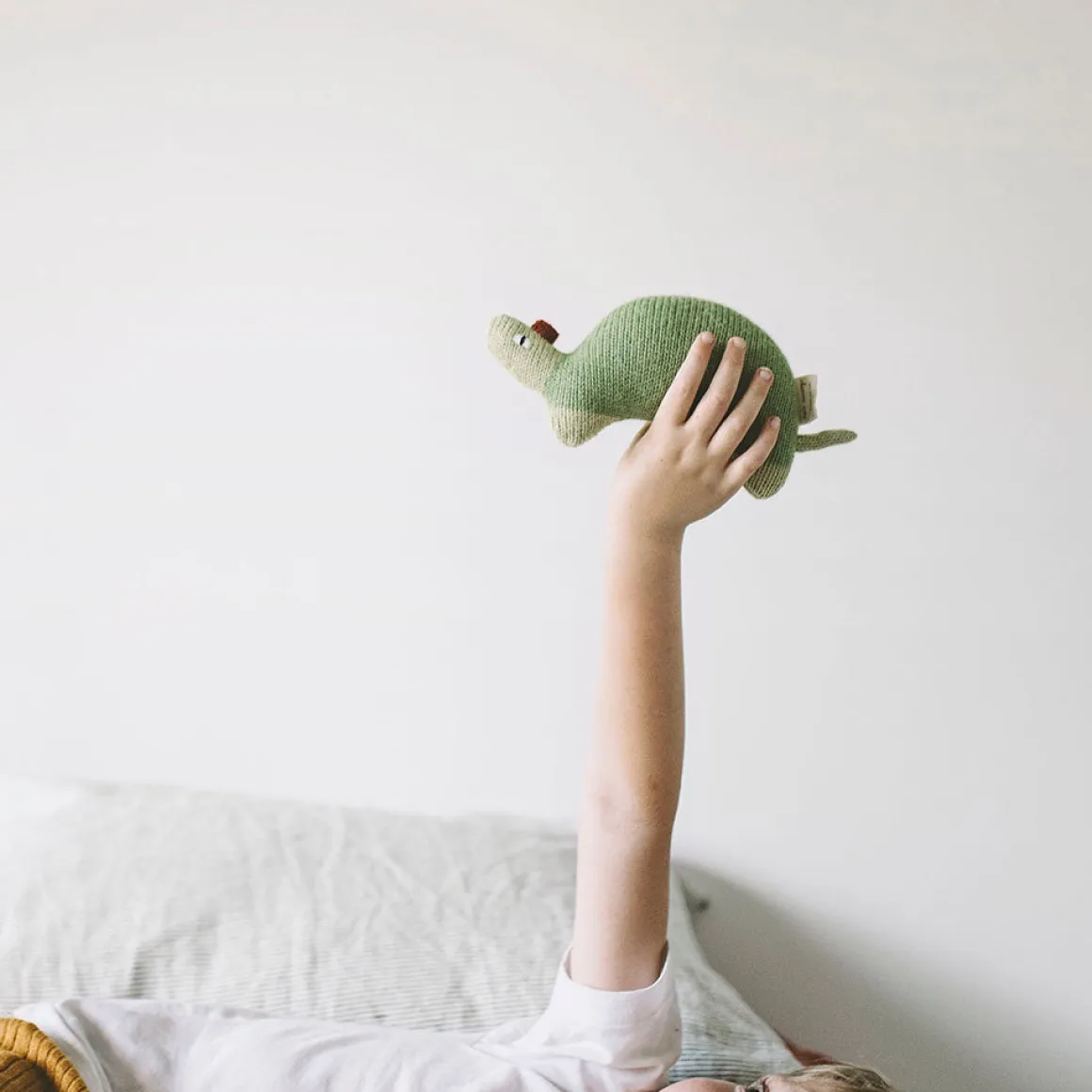 Turtle Knit Toy in Olive Green by Main Sauvage