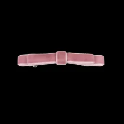 Velvet Double Bow Hair Clip in Rose by Bon Dep