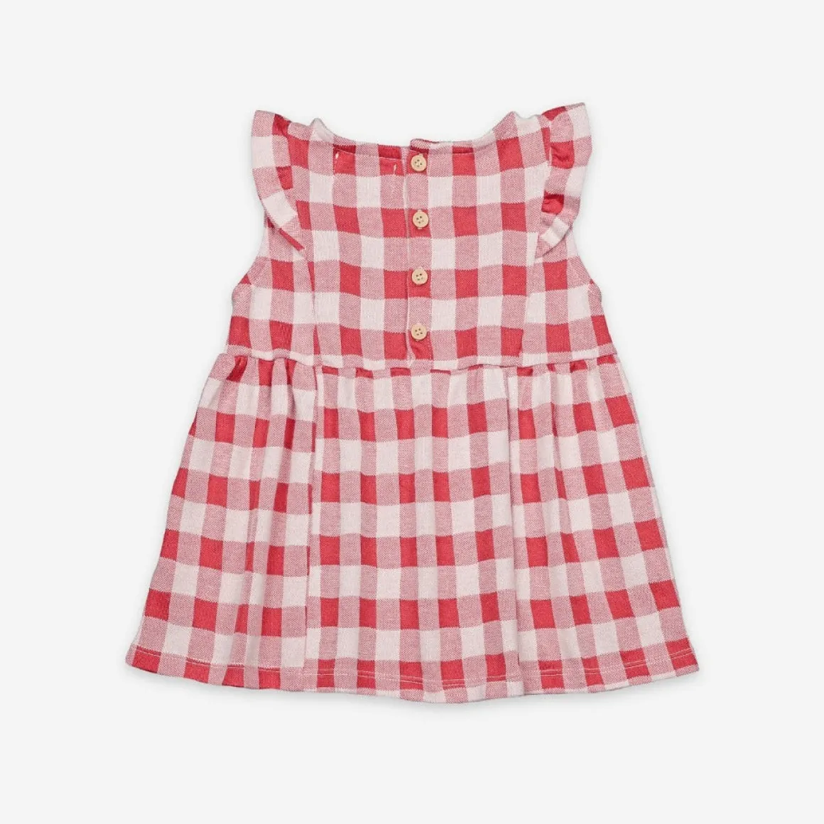 Vichy Jersey Ruffle Organic Cotton Baby Dress