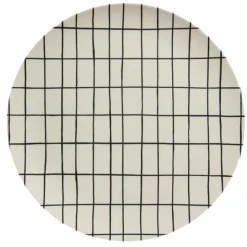 White Grid Bamboo Plate