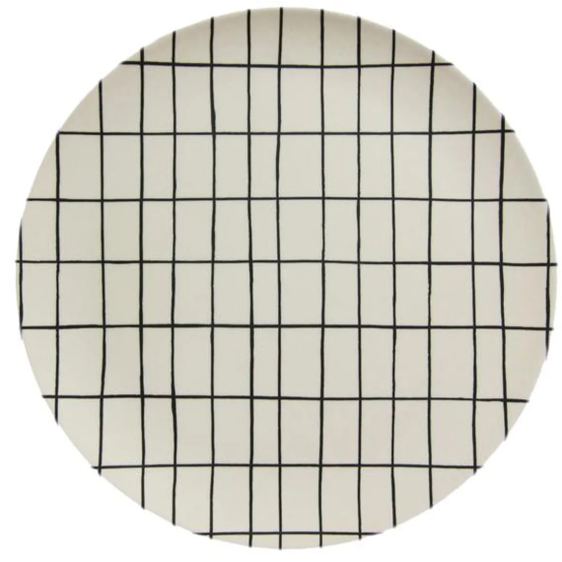 White Grid Bamboo Plate