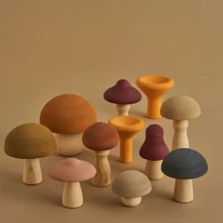Wooden Mushrooms Set